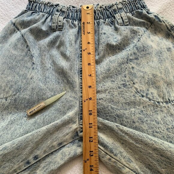 Vintage Gitano stone light wash pull on elastic waist high rise tapered leg jean - Picture 8 of 9